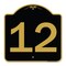 Signmission Designer Series Sign-Sign W/ Number 12, Black & Gold Aluminum Sign, 18" x 18", BG-1818-22910 A-DES-BG-1818-22910 - alternate 1